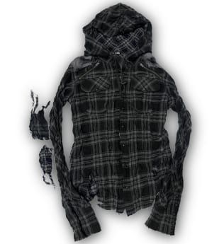LGB Plaid Hooded Shirt