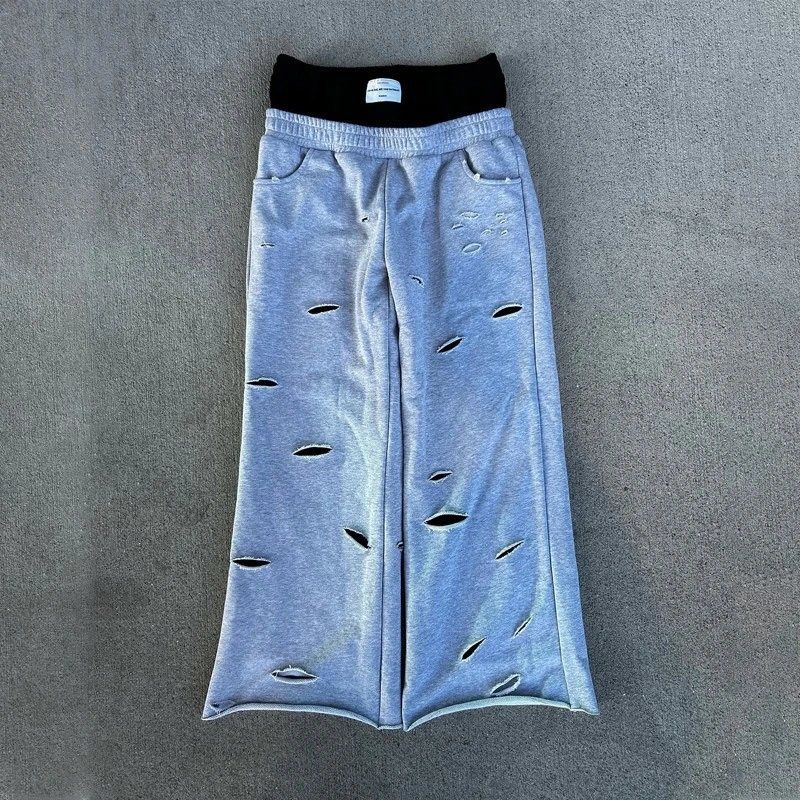 Distressed Double Waist Sweats
