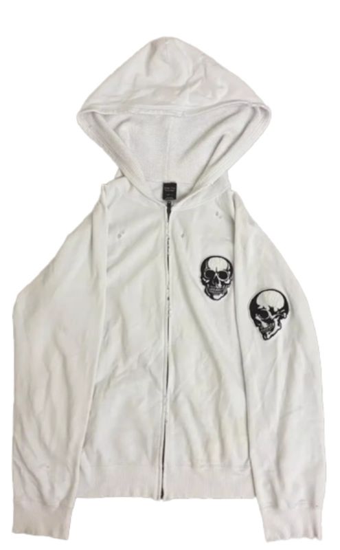 White Number Nine Double Skull Hoodies