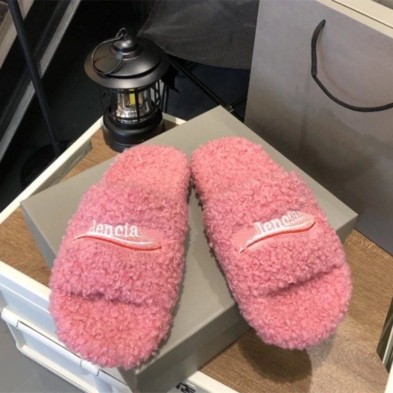Balenciaga Fur Slides QC 3