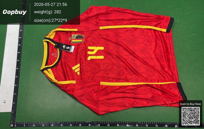 2026 FIFA World Cup Belgium Home Long Sleeve Fan Version QC 1