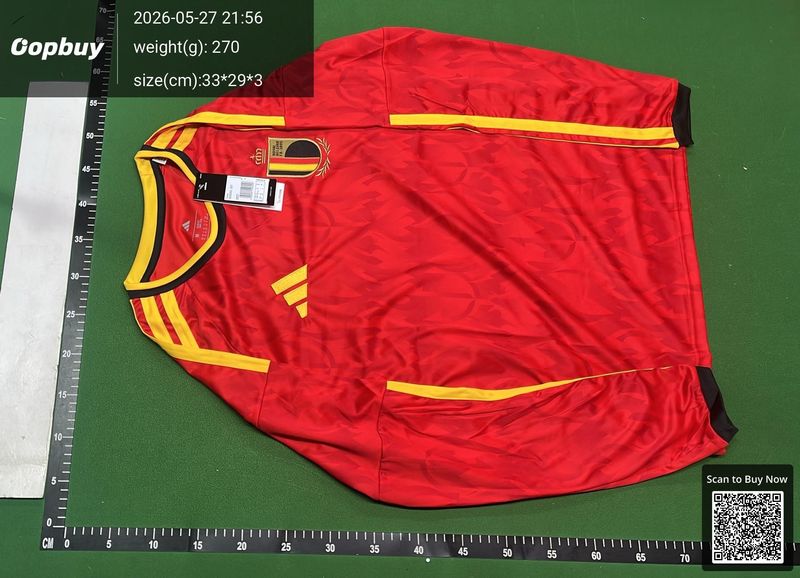 2026 FIFA World Cup Belgium Home Long Sleeve Fan Version QC 2