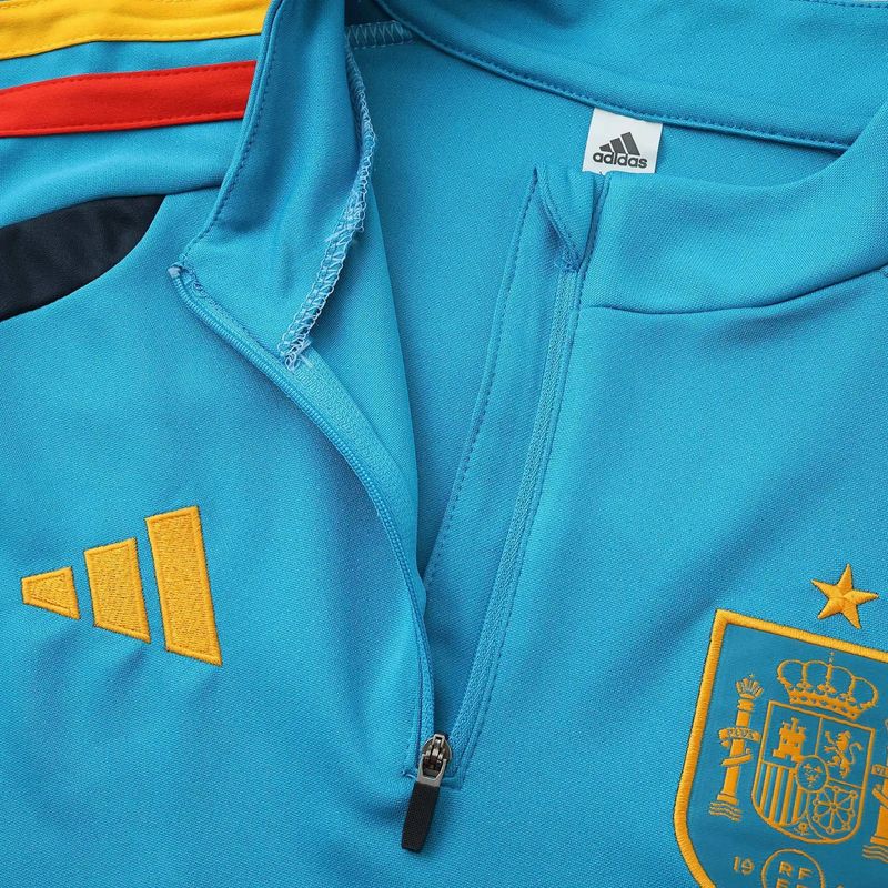 2026 FIFA World Cup Spain lake blue Half pull training suit QC 3