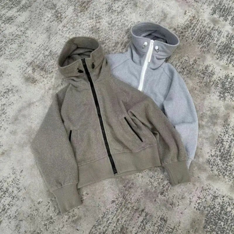Canada Goose Grey Hooded Zip-Up Wool Jacket photo 4