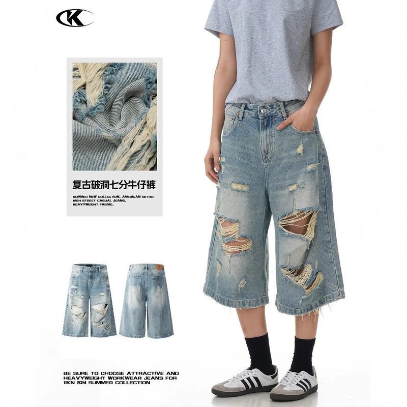 11KN distressed denim shorts Jeans photo 4