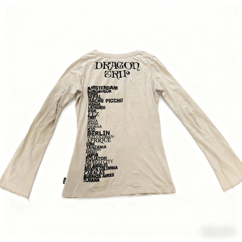 Independent Dragon Pattern Slogan Long Sleeves