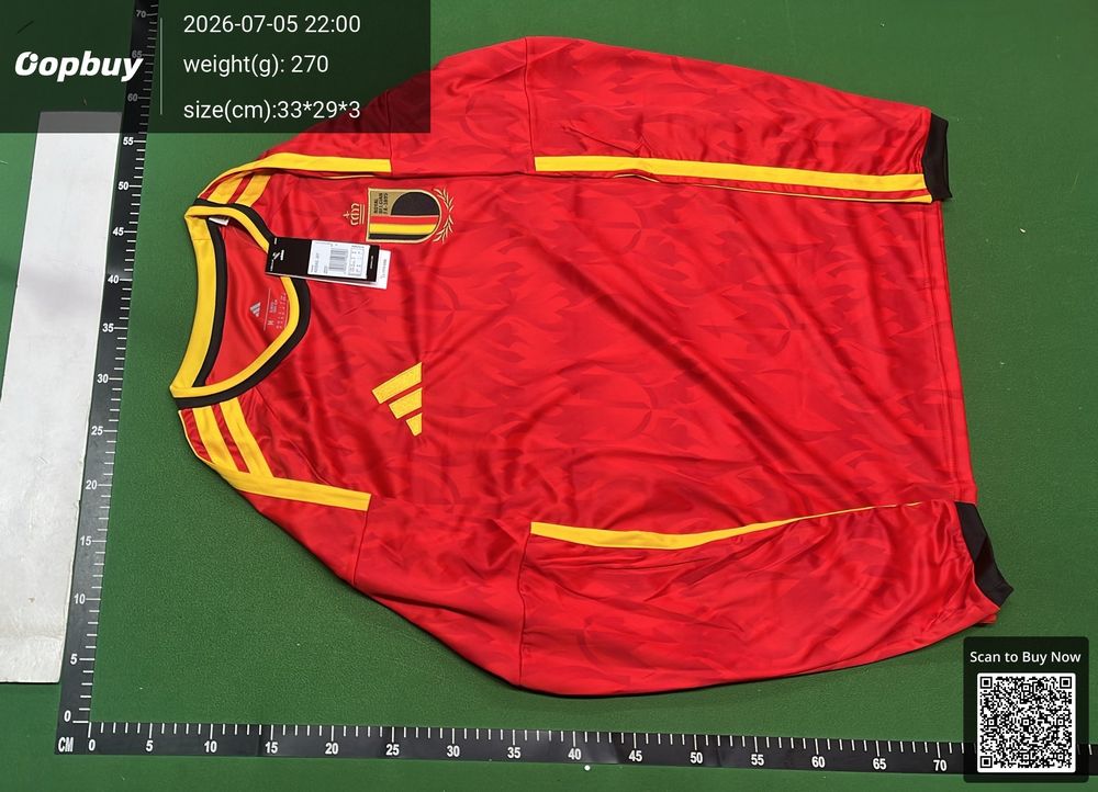 2026 FIFA World Cup Belgium Home Long Sleeve Fan Version QC photo 2